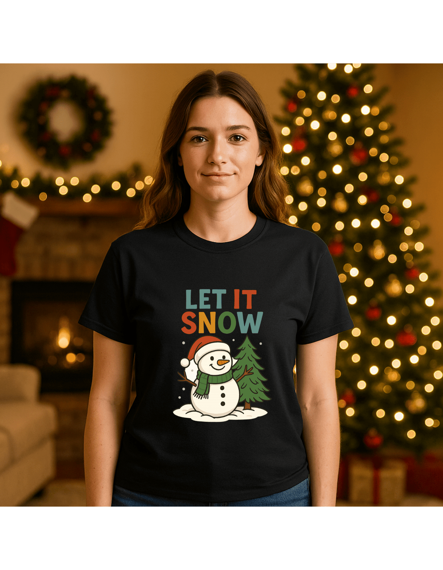 Holiday Snowman Tee - "Let It Snow" Unisex Cotton T-Shirt - Dassle