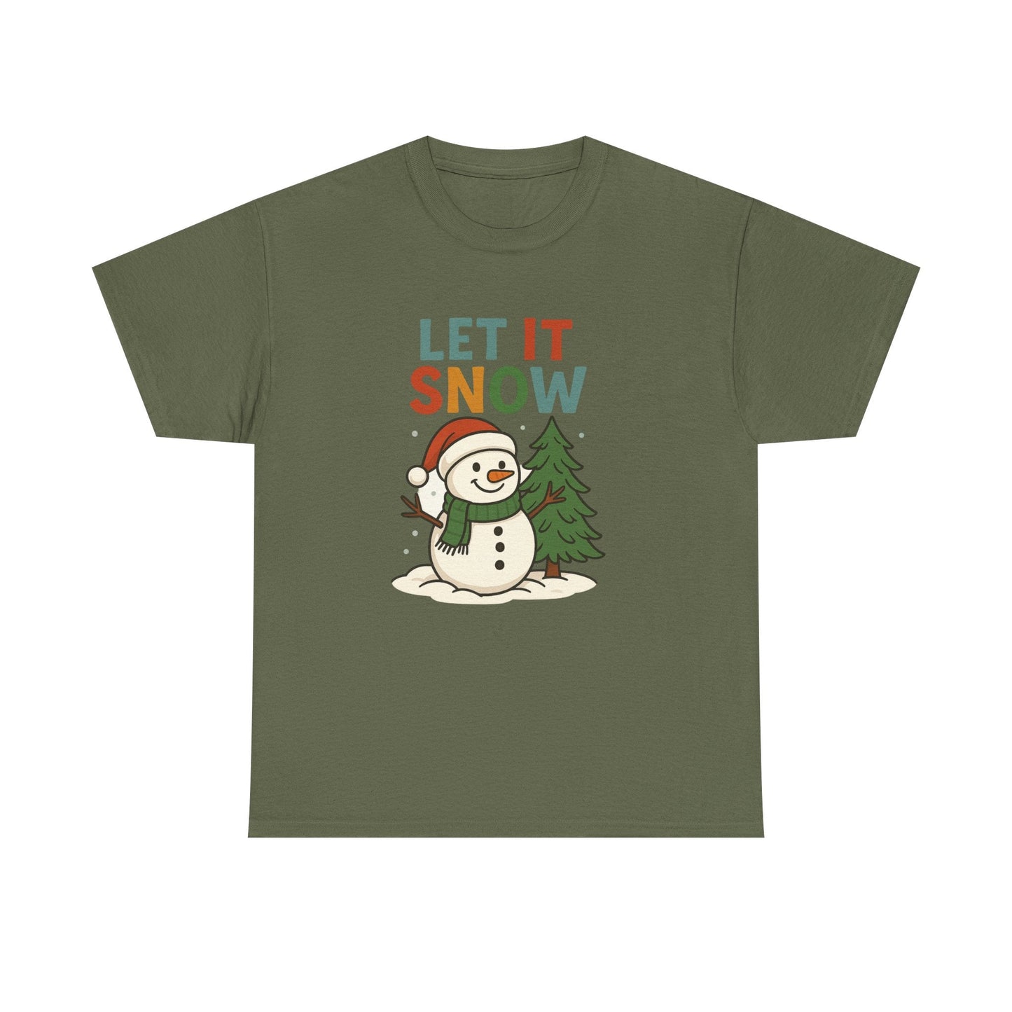 Holiday Snowman Tee - "Let It Snow" Unisex Cotton T-Shirt - Dassle