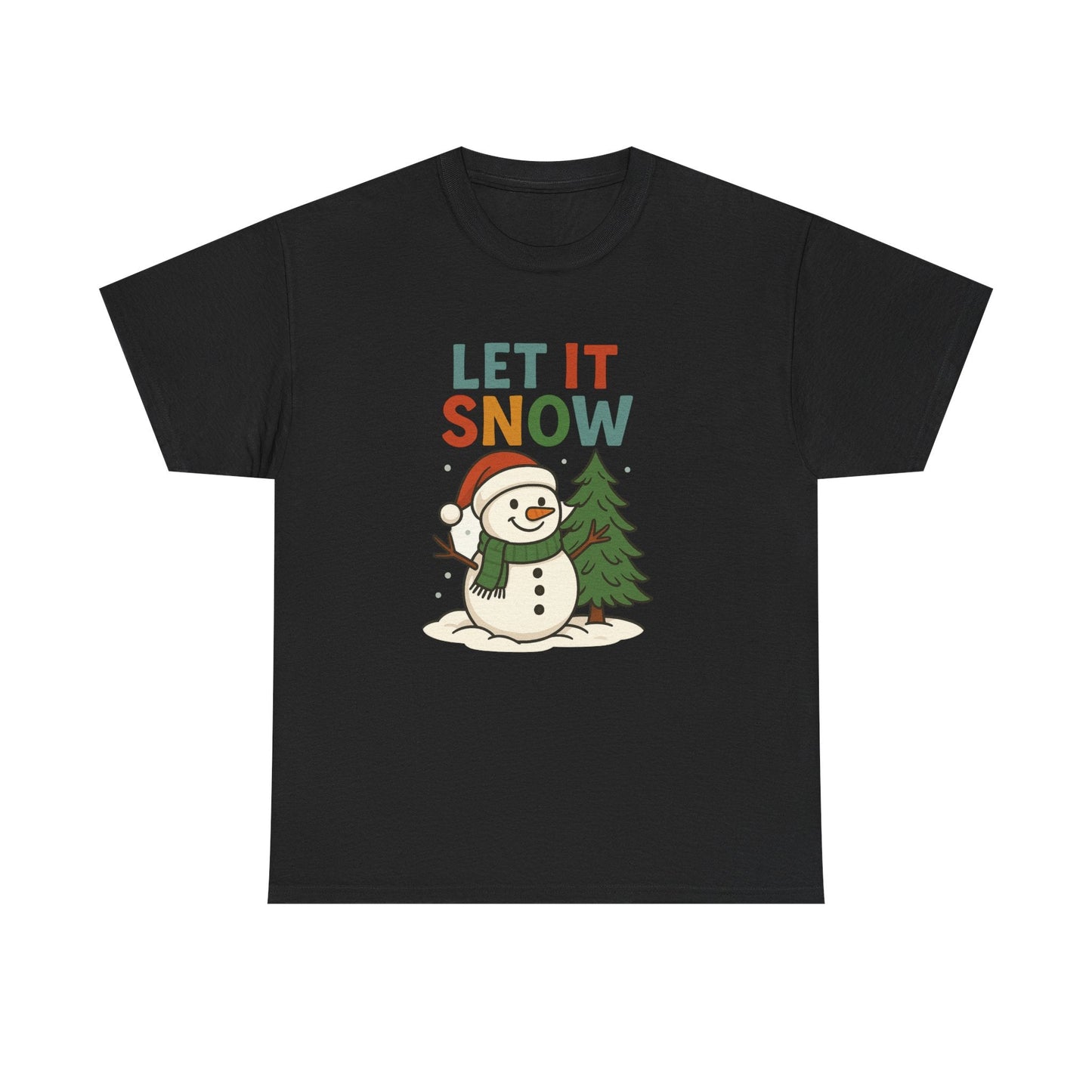 Holiday Snowman Tee - "Let It Snow" Unisex Cotton T-Shirt - Dassle