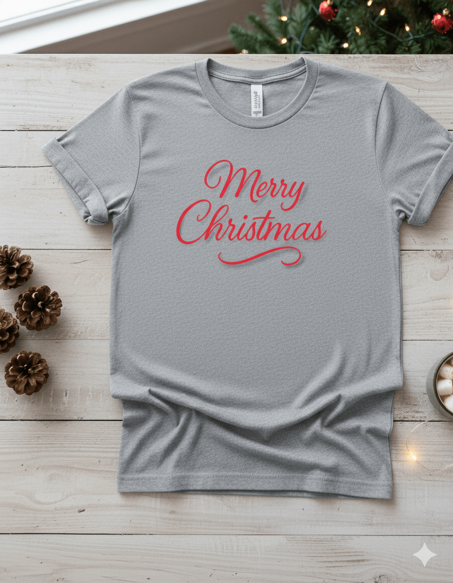 Merry Christmas Unisex Heavy Cotton Tee, Holiday Shirt, Christmas Gift, Festive Apparel, Seasonal Wear, Family Gathering Outfit - Dassle