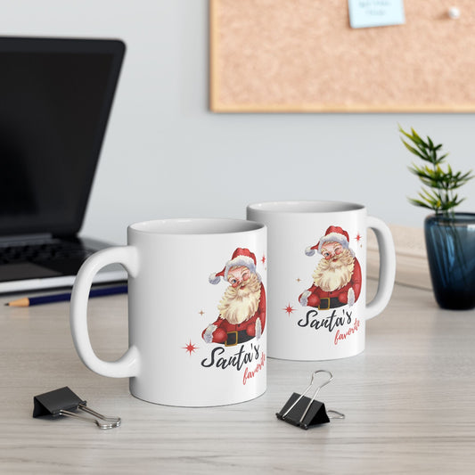 Santa's Favorite Ceramic Mug, Christmas Gift, Holiday Drinkware, Cute Coffee Cup, Festive Mug, Seasonal Kitchen Decor - Dassle