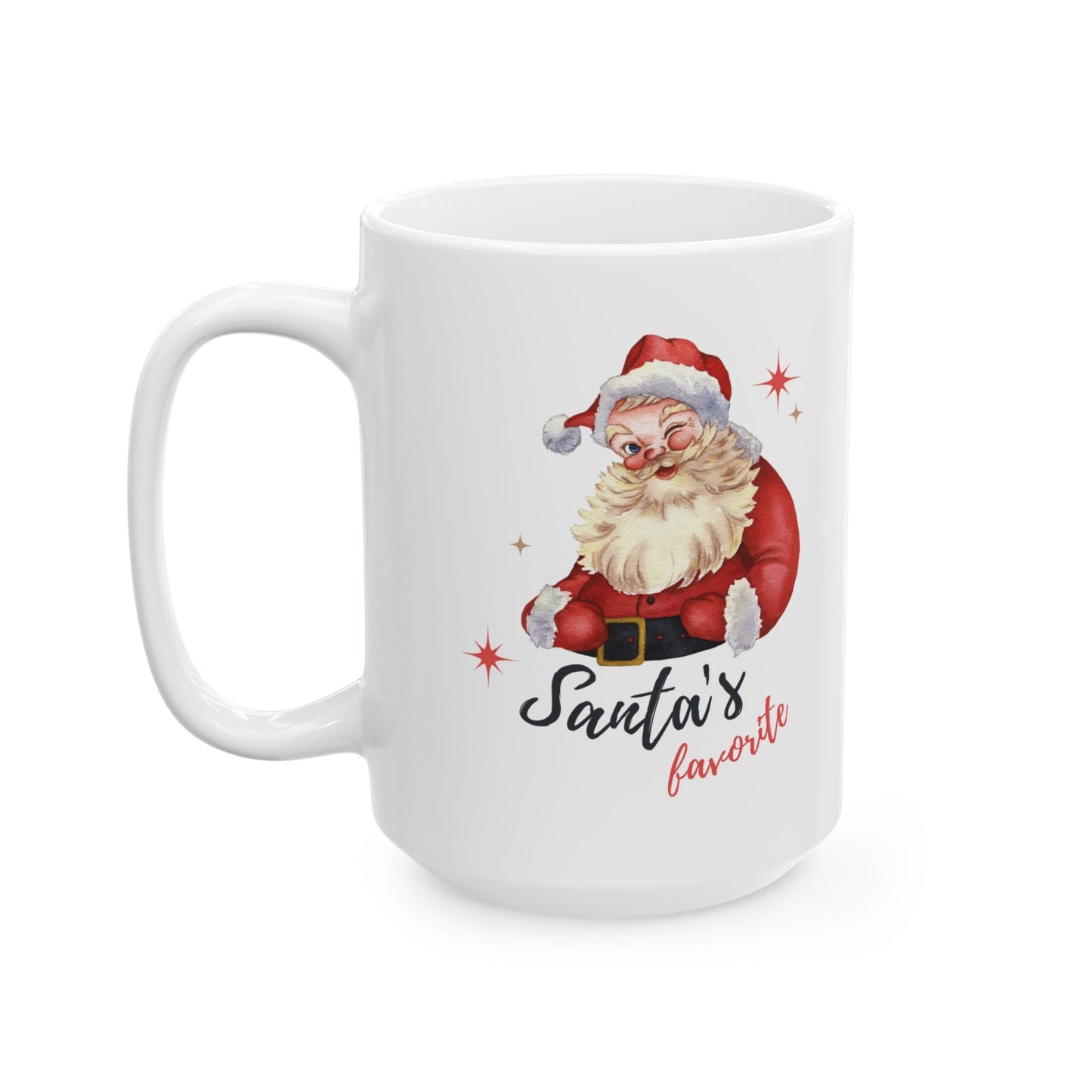 Santa's Favorite Ceramic Mug, Christmas Gift, Holiday Drinkware, Cute Coffee Cup, Festive Mug, Seasonal Kitchen Decor - Dassle