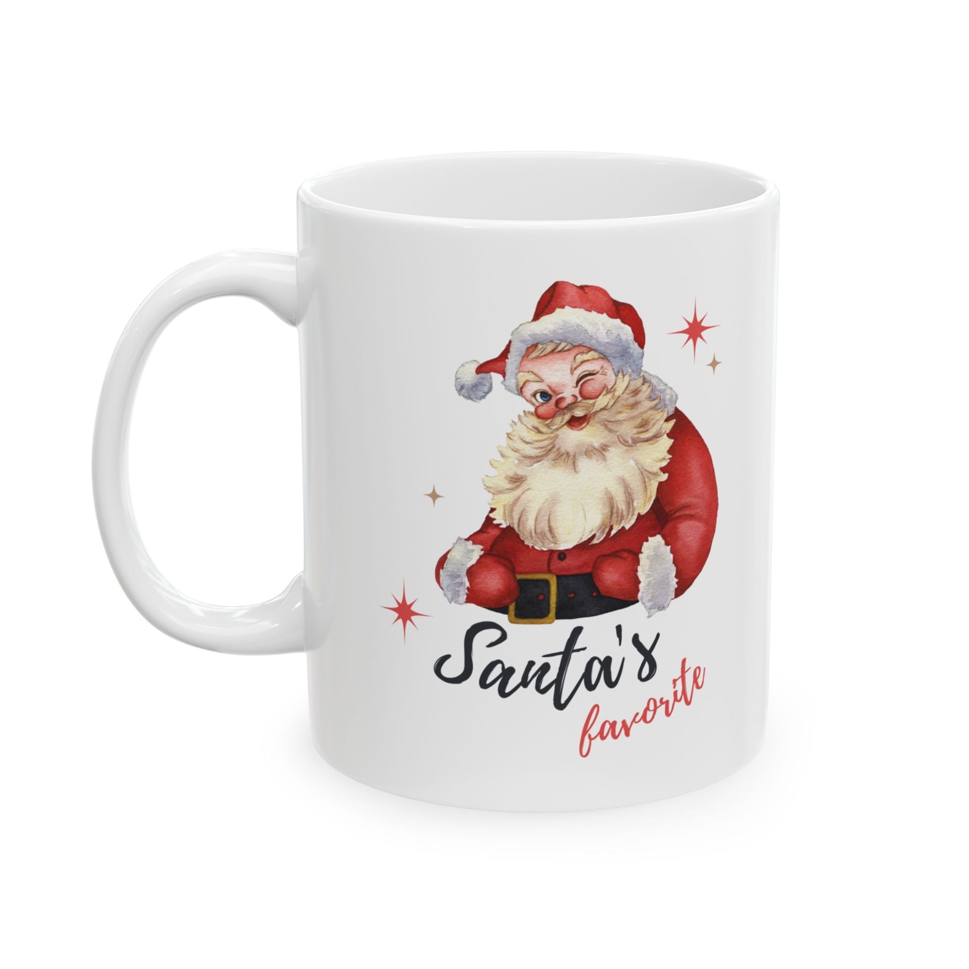 Santa's Favorite Ceramic Mug, Christmas Gift, Holiday Drinkware, Cute Coffee Cup, Festive Mug, Seasonal Kitchen Decor - Dassle