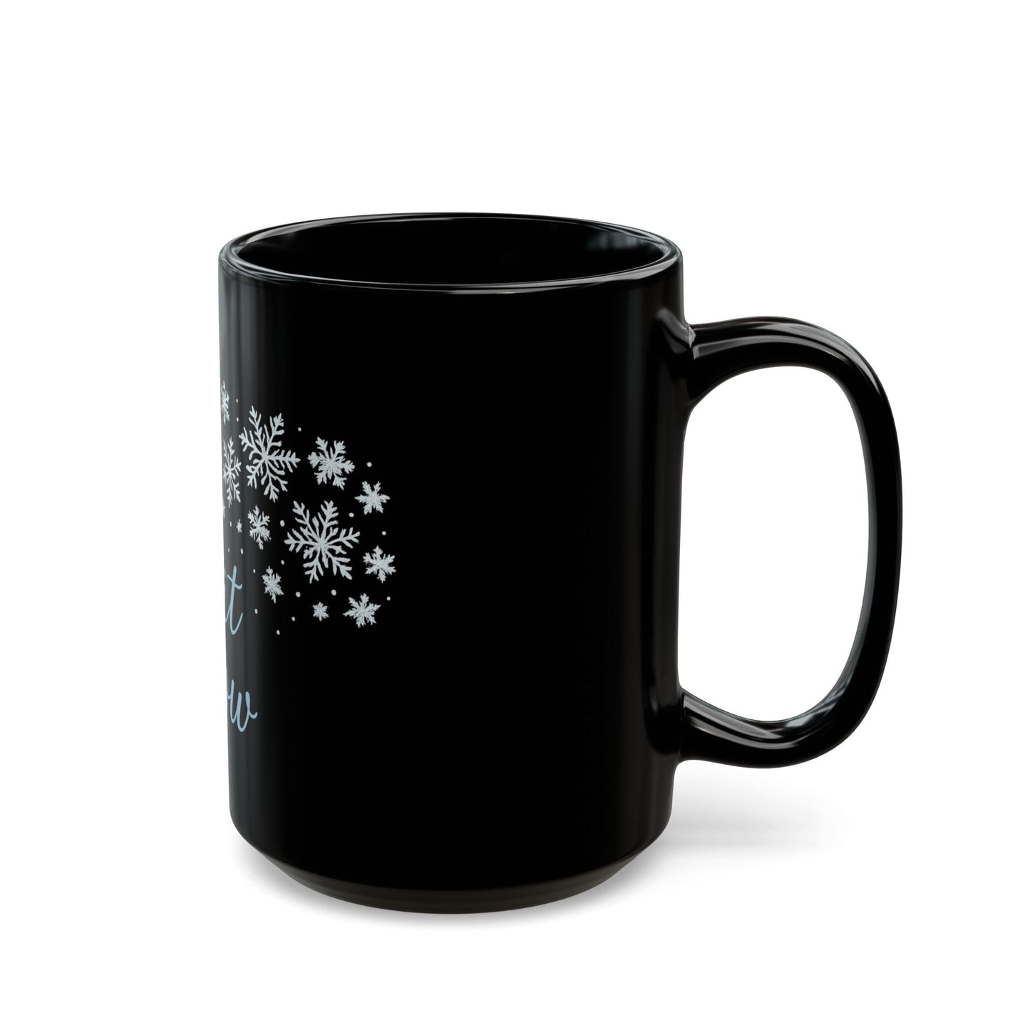 Winter Wonderland Black Mug - Let it Snow Ceramic Coffee Cup, Holiday Gift, Seasonal Drinkware, Snowflake Decor - Dassle