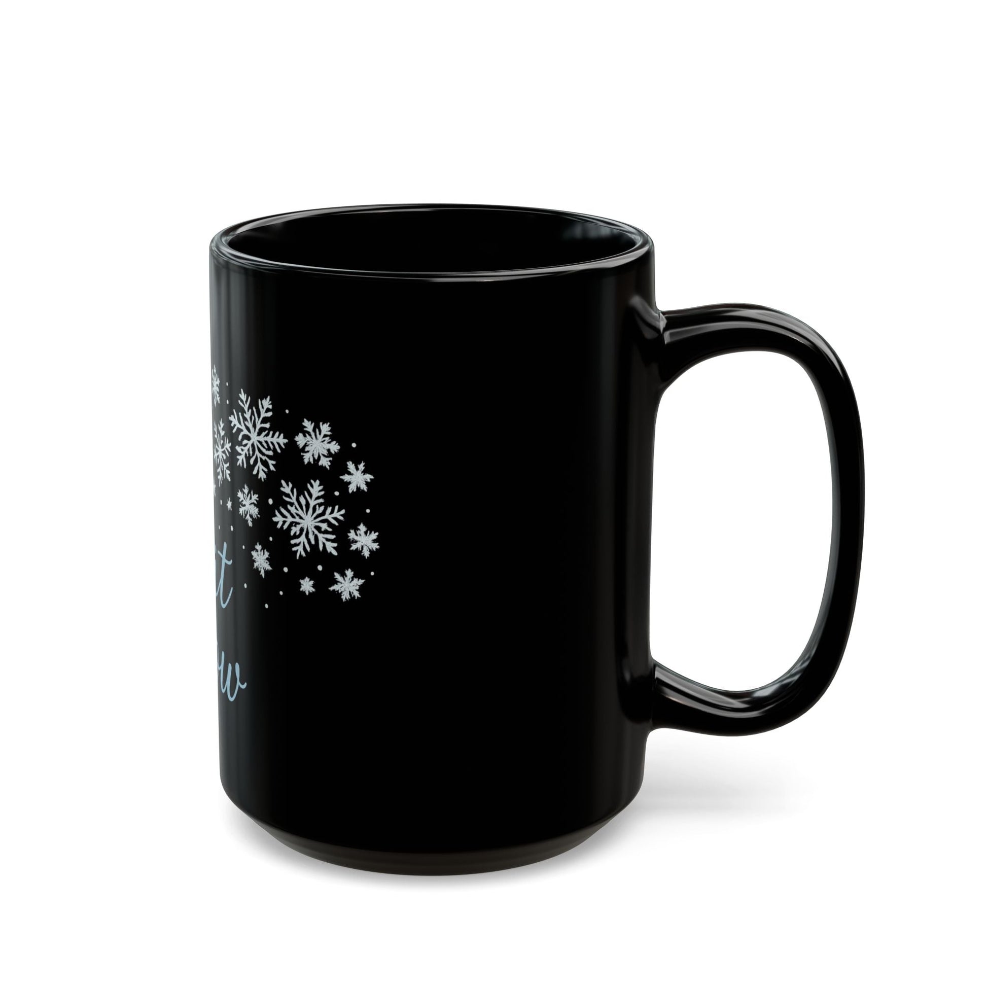 Winter Wonderland Black Mug - Let it Snow Ceramic Coffee Cup, Holiday Gift, Seasonal Drinkware, Snowflake Decor - Dassle